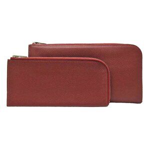 HERMES Red Leather Wallet